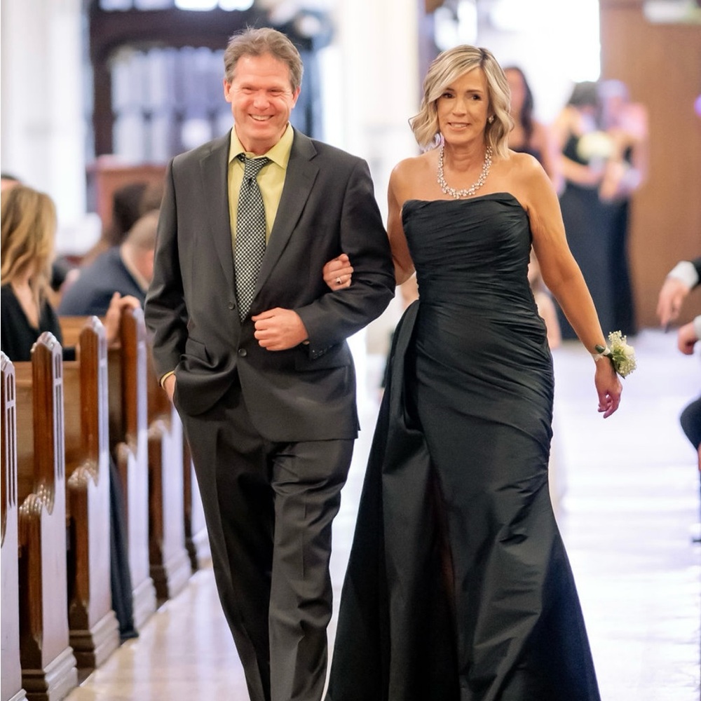 Elegant Black Strapless Gown